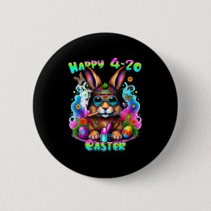 Happy Oaster Day Bunny Smoking Wewn Funny Button