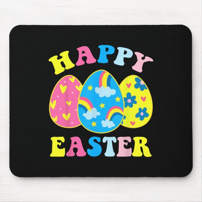 Happy Oaster Day Funny Egg Jagen Ostern Bunny Mousepad (Vorne)