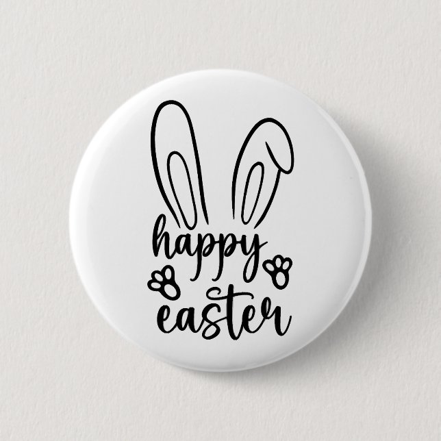 Happy Oaster Day Funny Eggs Rabbit Funny T - Shirt Button (Vorderseite)