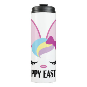 Happy Oaster Day Funny Eggs Rabbit Funny T - Shirt Thermosbecher