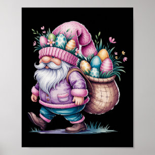 Happy Oaster Day Gnome Bunny Eggs Niedlich Happy E Poster