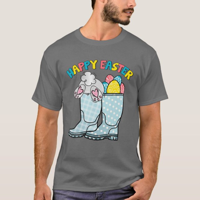 Happy Oaster Day High Boots Ostereier Jäger Jäger  T-Shirt (Vorderseite)
