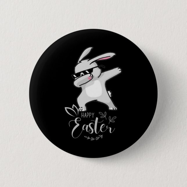 Happy Oaster Day Niedlich Dubbing Bunny Rabbit Fun Button (Vorderseite)