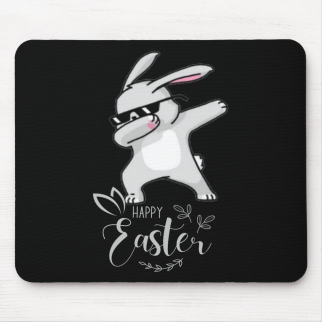Happy Oaster Day Niedlich Dubbing Bunny Rabbit Fun Mousepad (Vorne)