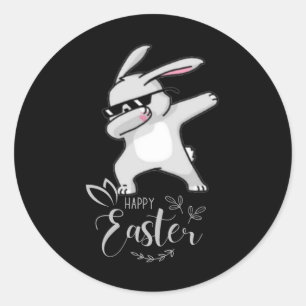 Happy Oaster Day Niedlich Dubbing Bunny Rabbit Fun Runder Aufkleber
