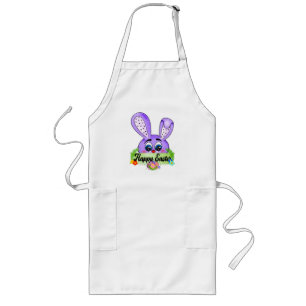 Happy Oaster Day, Niedliche Bunny Oars Violet Lange Schürze