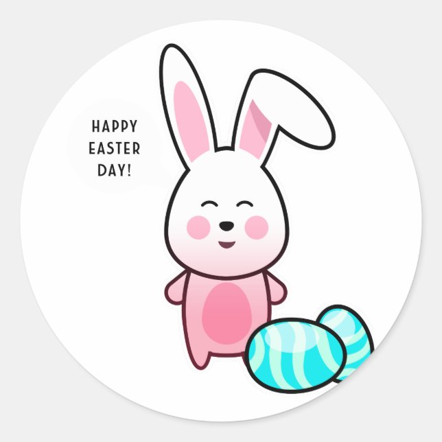 Happy Oaster Day Runder Aufkleber (Vorderseite)