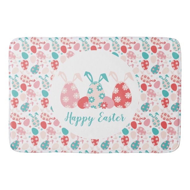 Happy Oaster Decorated Eggs Bunny Oars Badematte (Vorderseite)