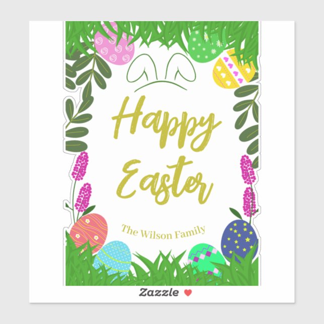 Happy Oaster Decorative Eggs Hunt Aufkleber (Blatt)