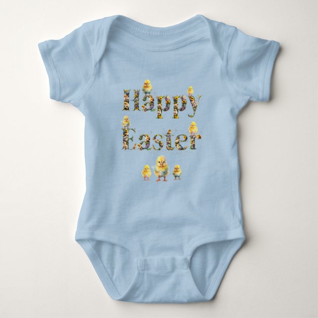 Happy Oaster Decorative Text Baby Chics Strampler (Vorderseite)