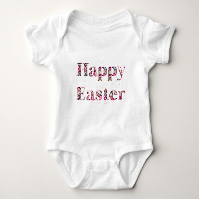 Happy Oaster Decorative Text Baby Strampler (Vorderseite)