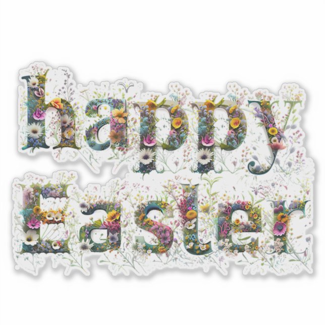 Happy Oaster Decorative Wildblume Aufkleber (Vorderseite)