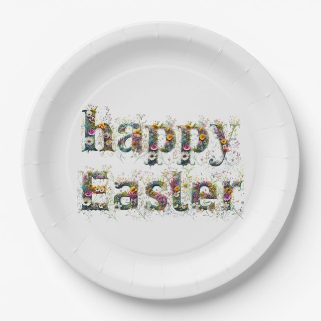 Happy Oaster Decorative Wildblume Pappteller (Vorderseite)