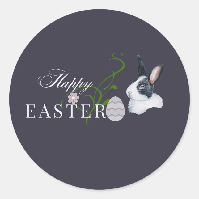 Happy Oaster Design Runder Aufkleber (Vorderseite)