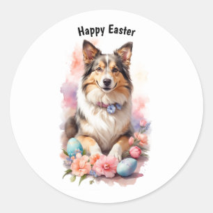 Happy Oaster Dog Runder Aufkleber