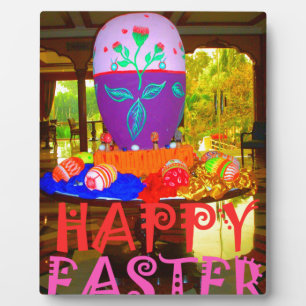 Happy Oaster Egg Center für Frühjahr Fotoplatte