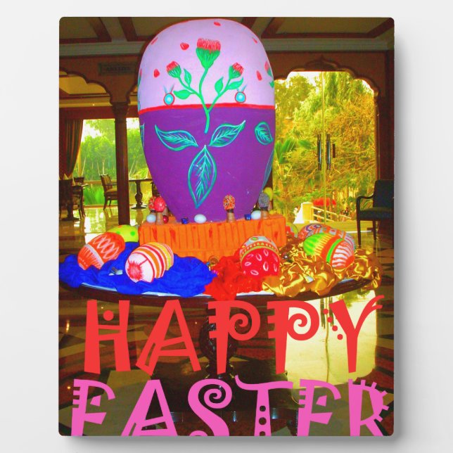 Happy Oaster Egg Center für Frühjahr Fotoplatte (Vorderseite)