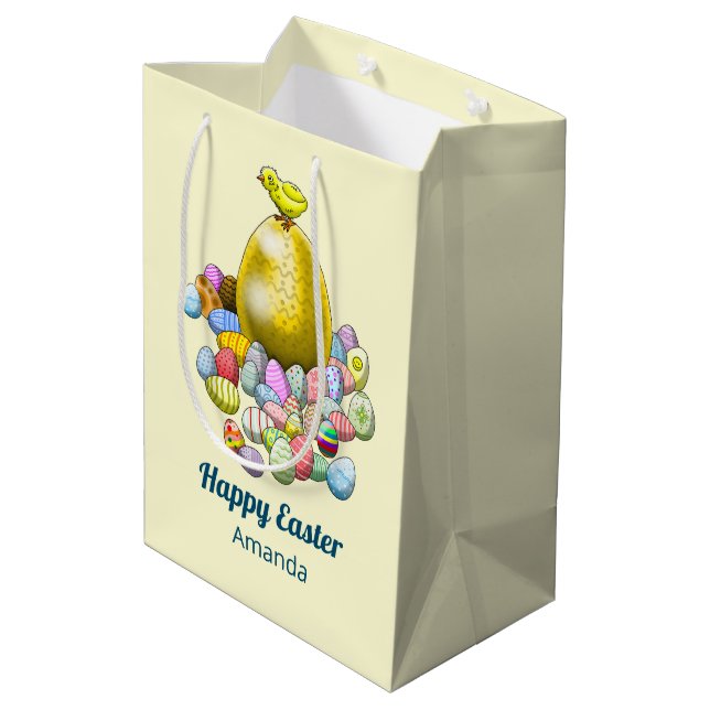 Happy Oaster Egg Hunt Mittlere Geschenktüte (Rückseite Schrägansicht)