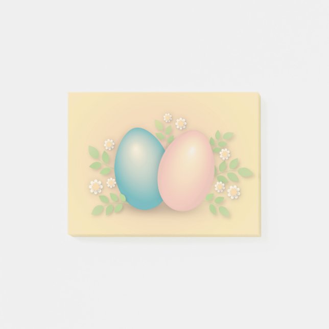 Happy Oaster Egg pastel florale Frühlingsurlaub Post-it Klebezettel (Vorderseite)