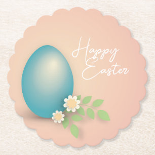 Happy Oaster Egg pink Blütenfederdesign Untersetzer