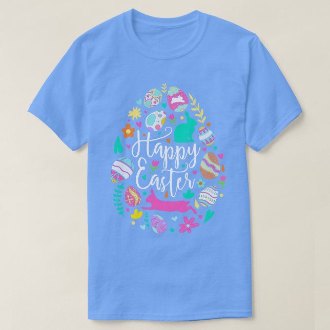 Happy Oaster Egg Rabbit Bunny T-Shirt (Design vorne)