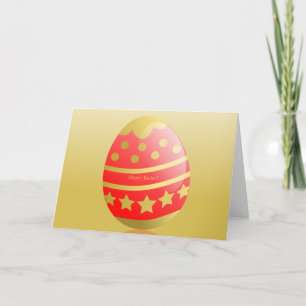 Happy Oaster Egg Red Gold Chic Card Feiertagskarte