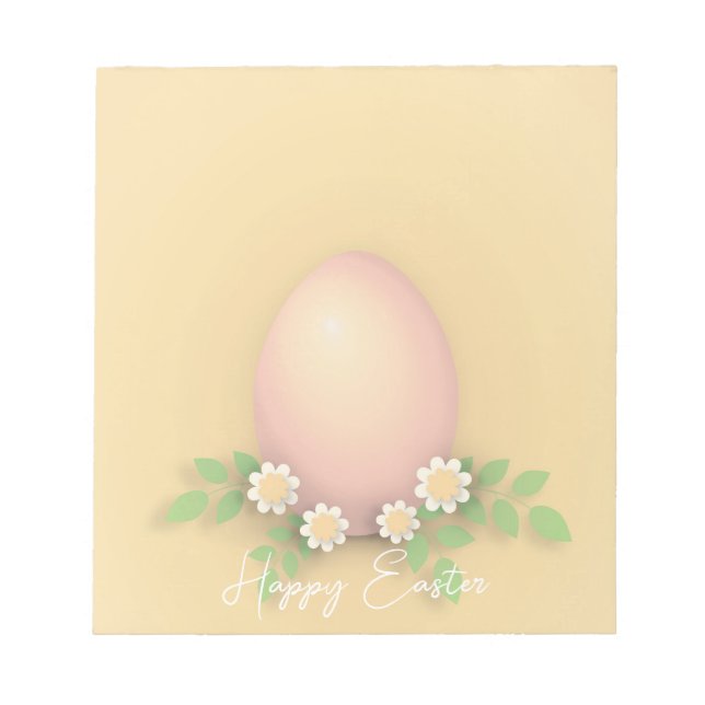 Happy Oaster Egg & Spring Blumen Notizblock (Vorderseite)