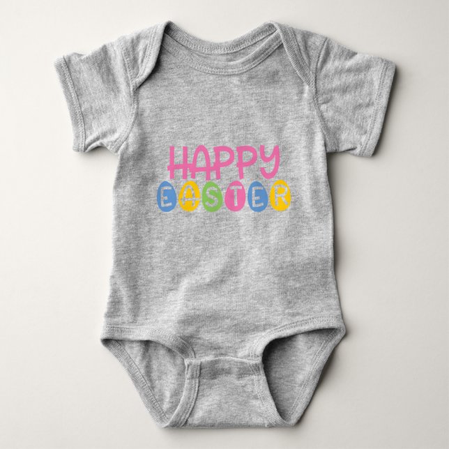 Happy Oaster & Eggs Baby Strampler (Vorderseite)
