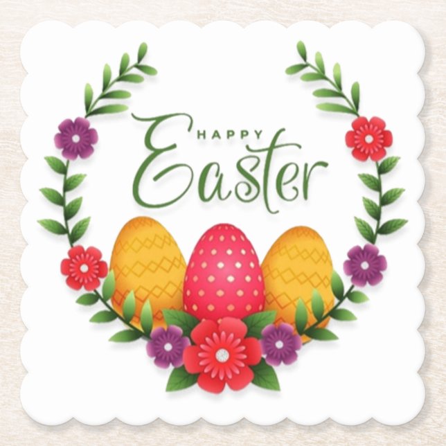 Happy Oaster Eggs Blume-23798 Untersetzer (Vorderseite)