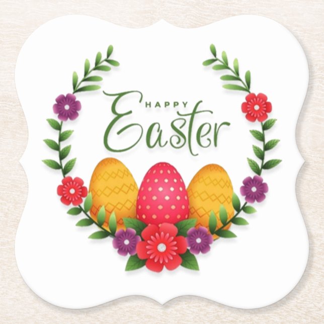 Happy Oaster Eggs Blume-23798 Untersetzer (Vorderseite)