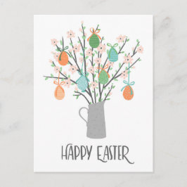 Happy Oaster Eggs Blumenbäume | Urlaub Postkarte