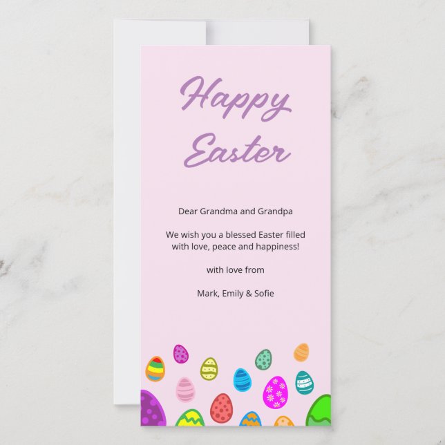 Happy Oaster Eggs Feiertagskarte (Vorderseite)