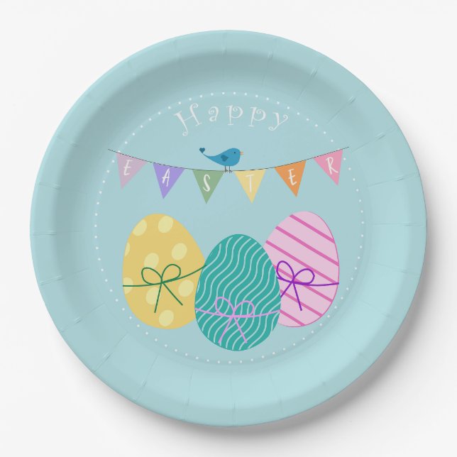 Happy Oaster Eggs Pappteller (Vorderseite)