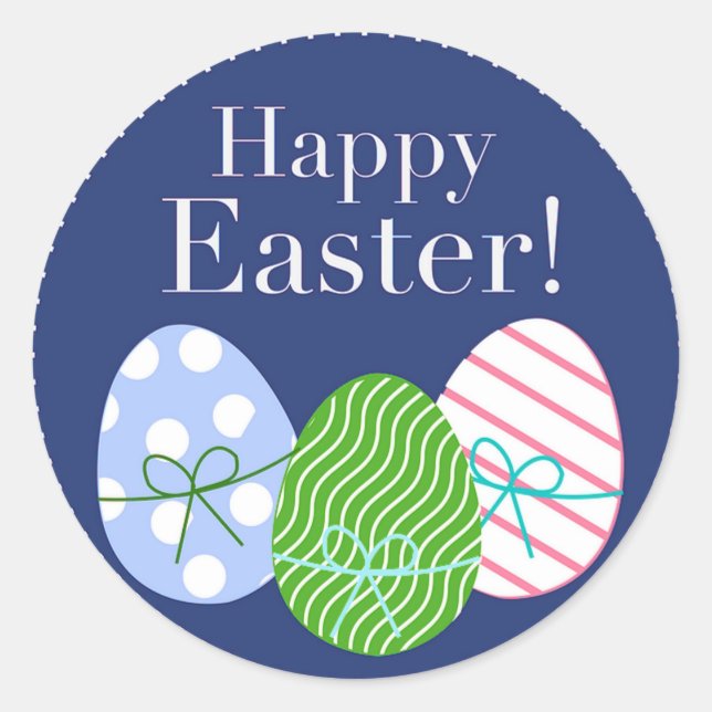 Happy Oaster Eggs Runder Aufkleber (Vorderseite)