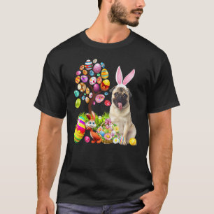 Happy Oaster Eggs Tree Bunny Fawn Mops Hund T-Shirt