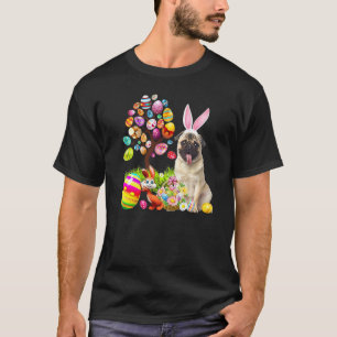 Happy Oaster Eggs Tree Bunny Fawn Mops Hund T-Shirt