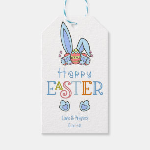 Happy Oaster Eggs und Bunny Rabbit Oars Niedlich Geschenkanhänger