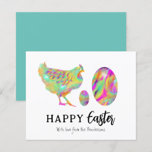 Happy Oaster Eiern und Hühneraquarell Budget