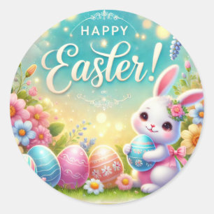 "Happy Oaster: Ein Tag der Liebe und des Lachens" Runder Aufkleber