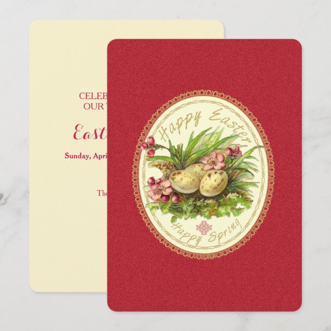 Happy Oaster - Einladungskarte (Vorne/Hinten)