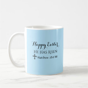 Happy Oaster Er hat Risen Bible Verse Light Blue Kaffeetasse