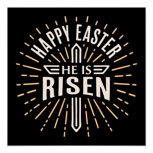 Happy Oaster Er ist aufgestanden Poster (Vorderseite)