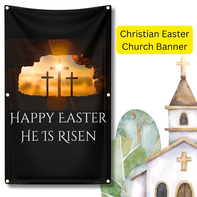 Happy Oaster Er ist drei Kreuze Risen Banner (Von Creator hochgeladen)