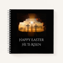 Happy Oaster Er ist drei Kreuze Risen Notizbuch