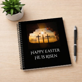 Happy Oaster Er ist drei Kreuze Risen Notizbuch