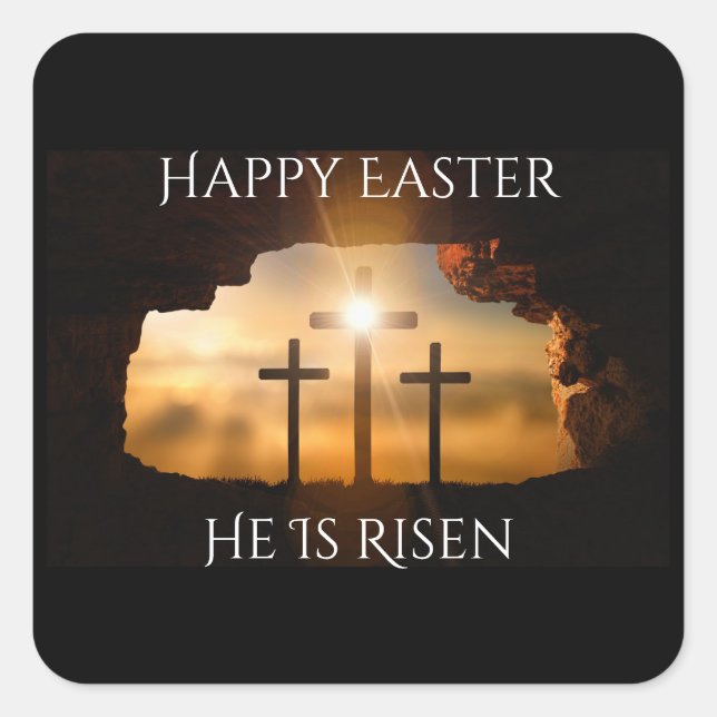 Happy Oaster Er ist drei Kreuzfahrten Urlaub Risen Quadratischer Aufkleber (Vorderseite)