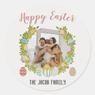 Happy Oaster Family, Happy Family One Foto Runder Aufkleber