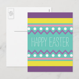 Happy Oaster - farbenfrohe Eiergestaltung Feiertagspostkarte