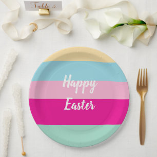 Happy Oaster farbenfrohe Streifen Pattern Kissen T Pappteller