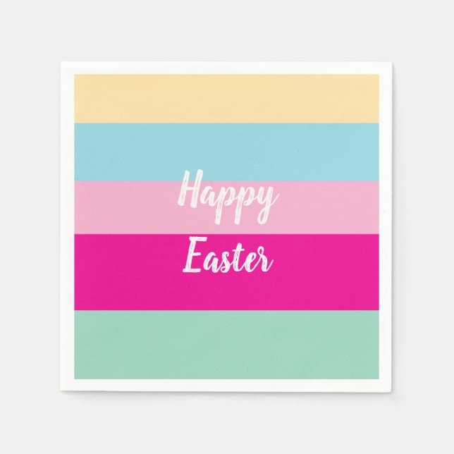 Happy Oaster farbenfrohe Streifen Pattern Kissen T Serviette (Vorderseite)